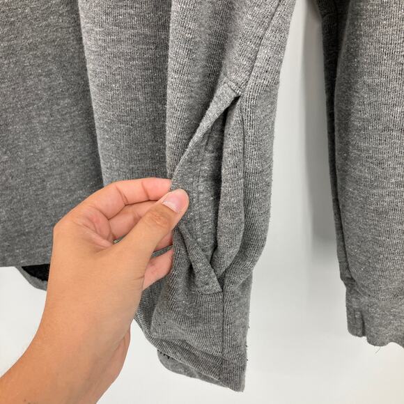 Alternative Apparel Gray Colorblock Inseam Pockets Long Sleeve Hoodie Sweatshirt - Picture 9 of 9